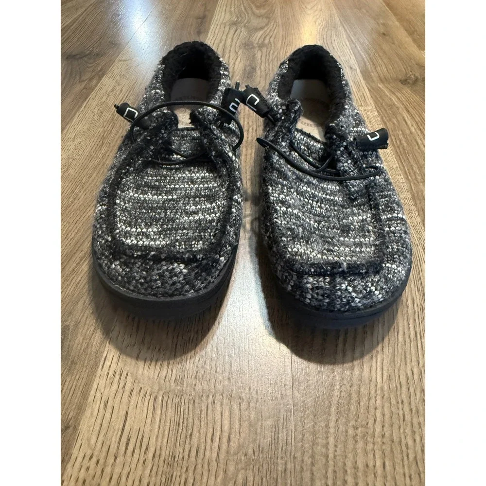 Hey Dude Kids Gray Knit Moccasin Shoes